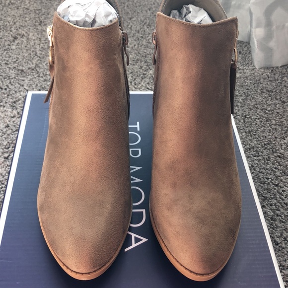 Top Moda Taupe Zandra Ankle Bootie - Picture 7 of 8
